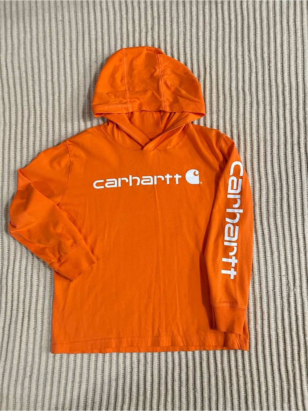Carhartt Kids Orange Logo Hoodie Shirt Size (8-10)
